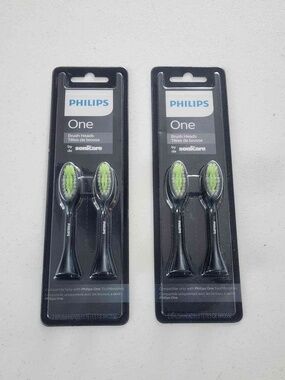 Philips One Sonicare Brush Heads 2-Pack x2 Black BH1022